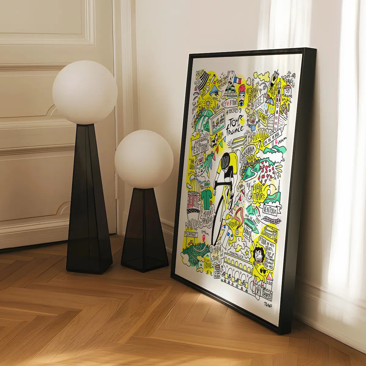 affiche décorative vélo tour de france 2025