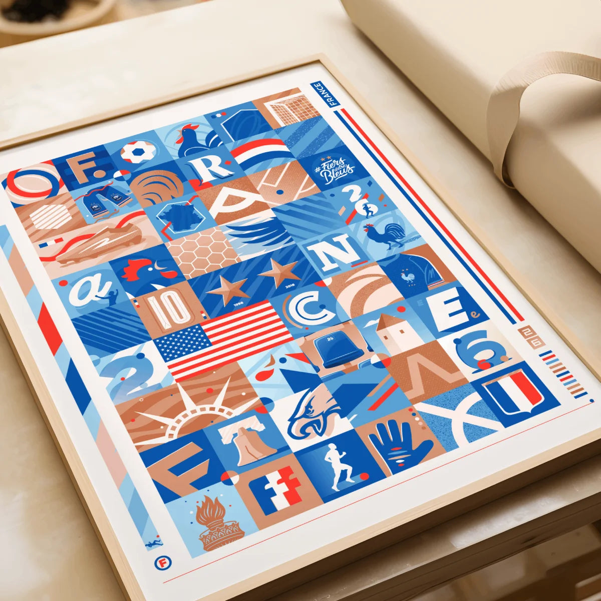 affiche foot France Timbre