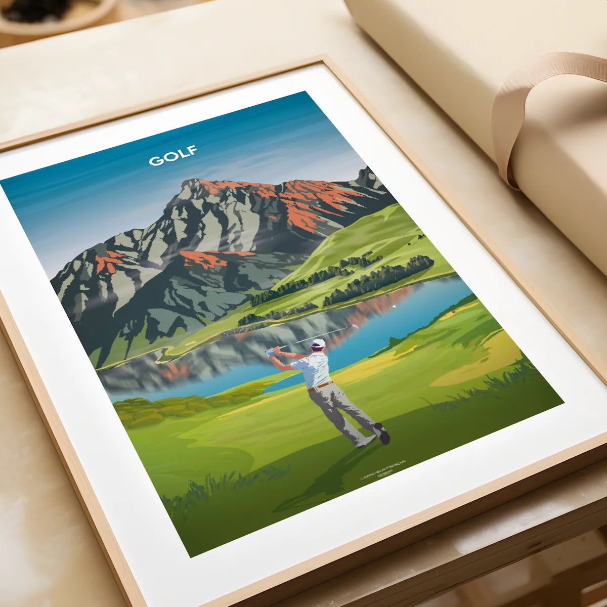 affiche golfeur