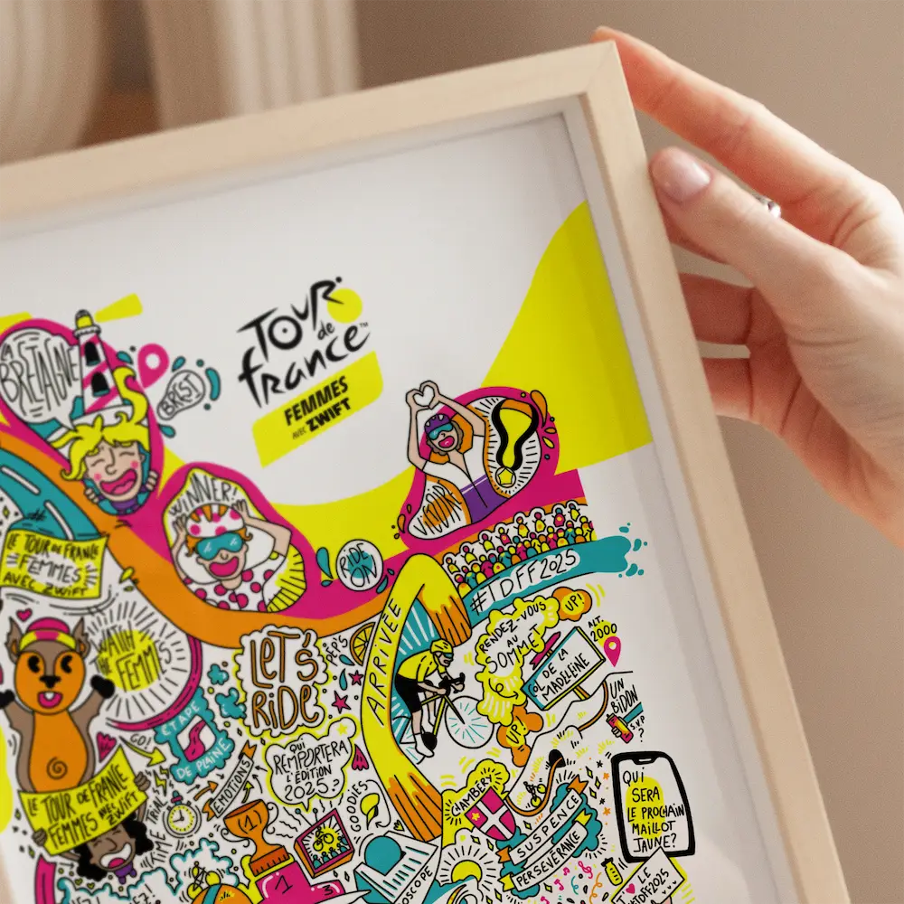 poster femmes tour de france doodle art