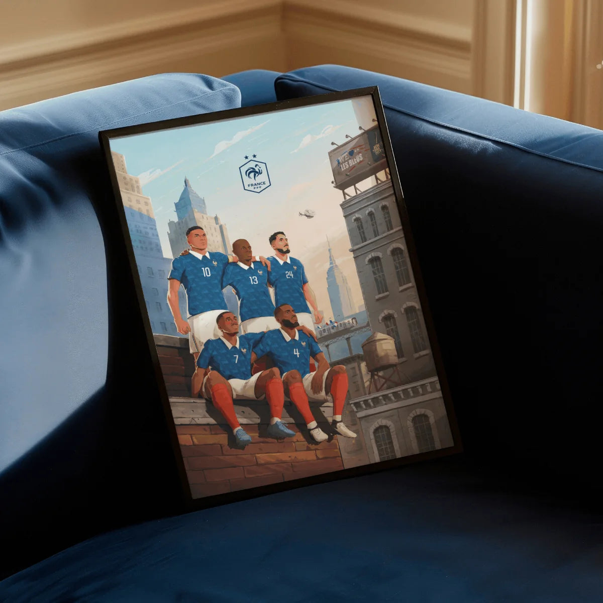 poster football joueurs de l'équipe de france à New-York