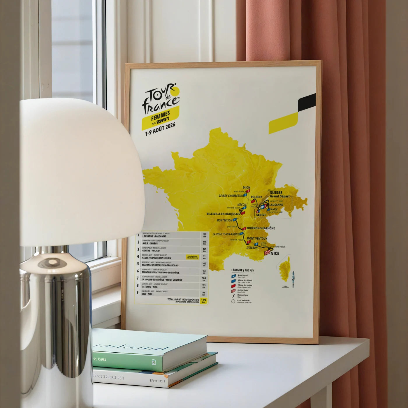 Carte du Tour de France Femmes avec Zwift 2026