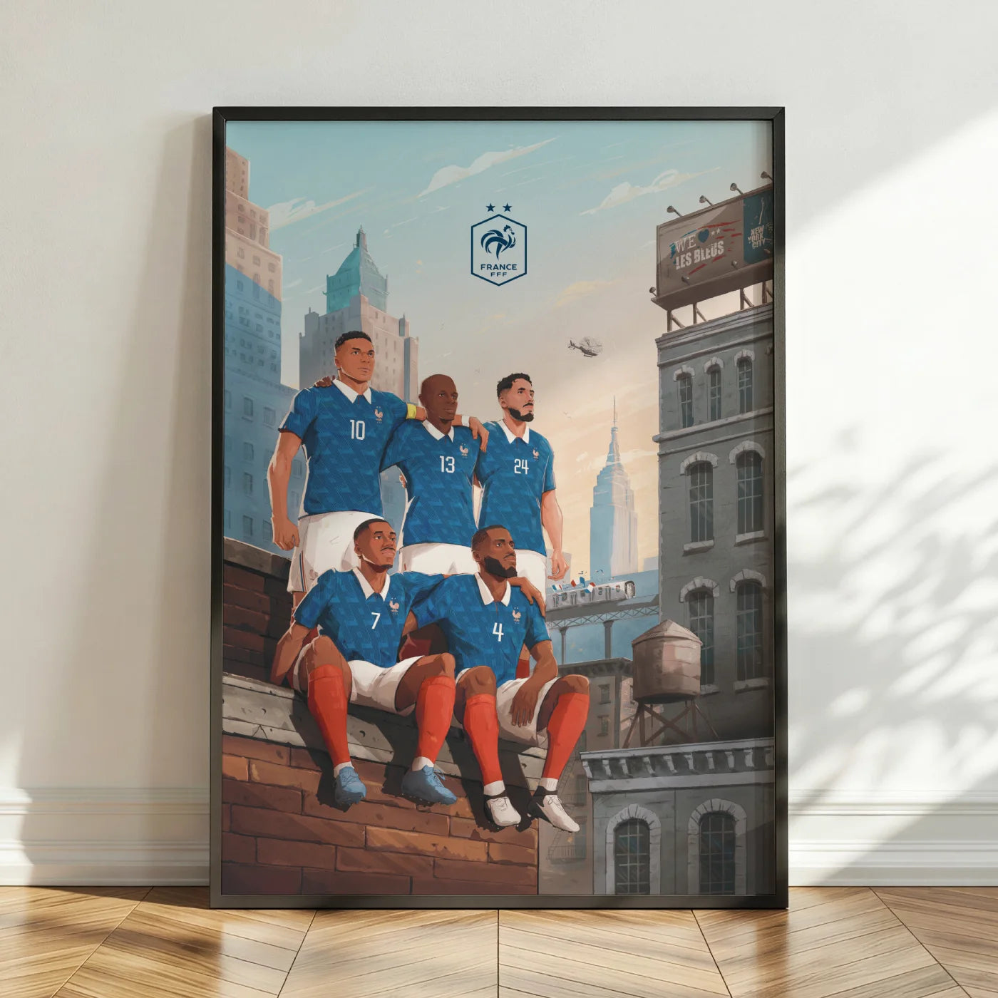 poster FFF joeurs mbappe kante cherki dembele upamecano